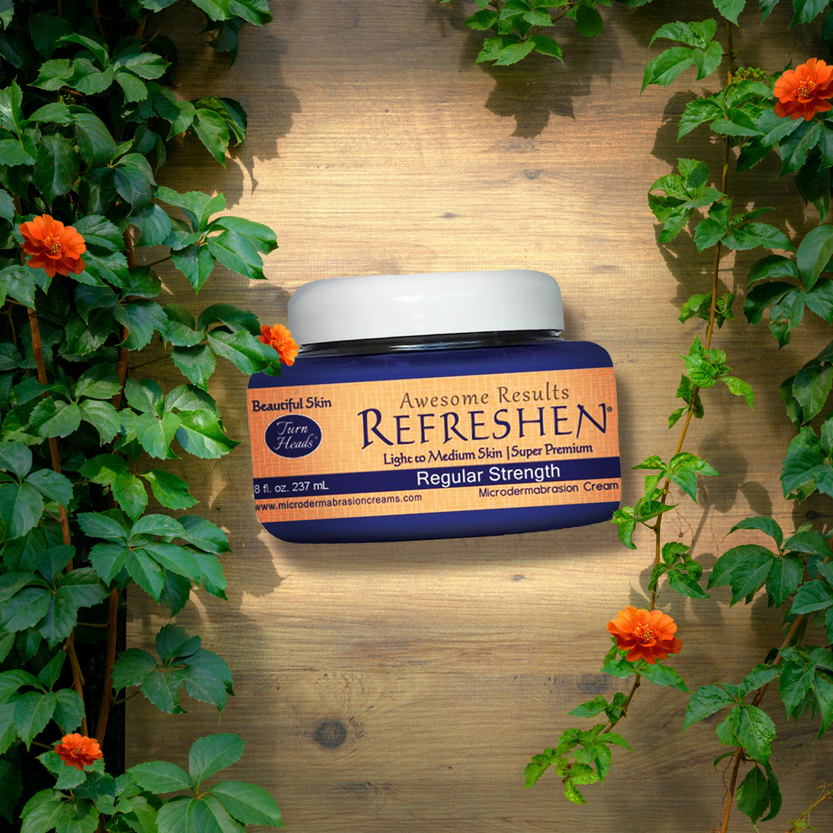 8 oz. - REFRESHEN Regular Strength Super Premium Microdermabrasion Cream - Orange Label - SKU867684000043