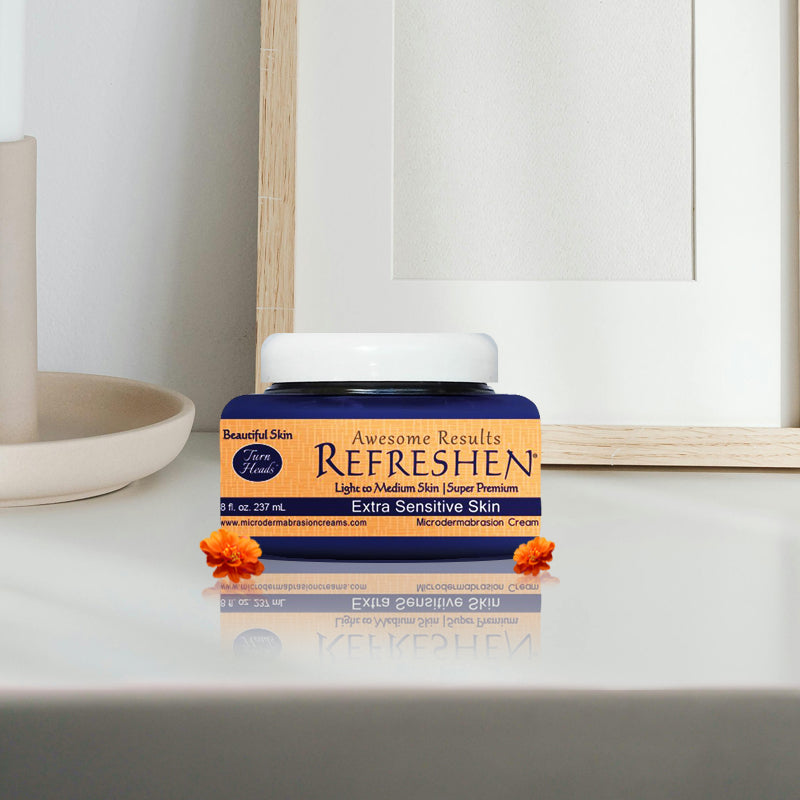 8 oz. - REFRESHEN Extra Sensitive Skin Super Premium Microdermabrasion Cream - Orange Label - SKU867684000081