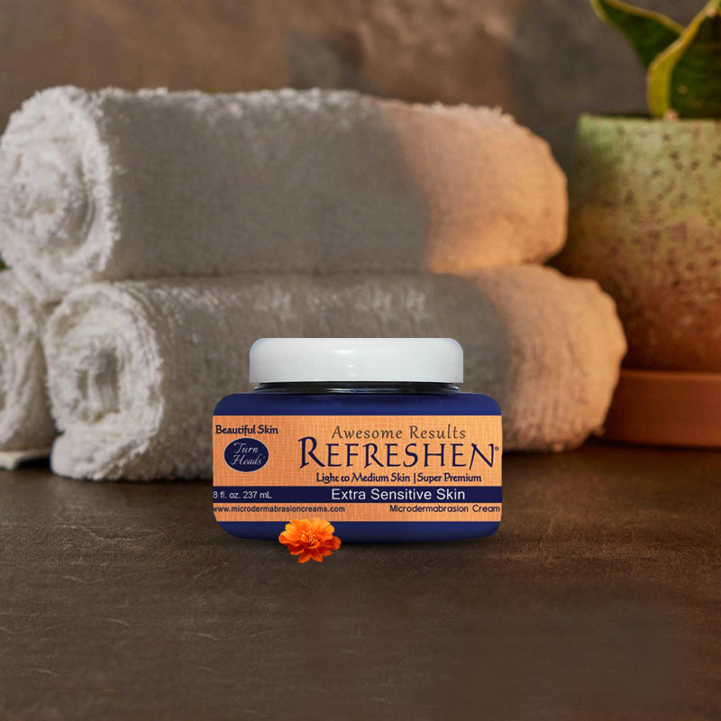 8 oz. - REFRESHEN Extra Sensitive Skin Super Premium Microdermabrasion Cream - Orange Label - SKU867684000081