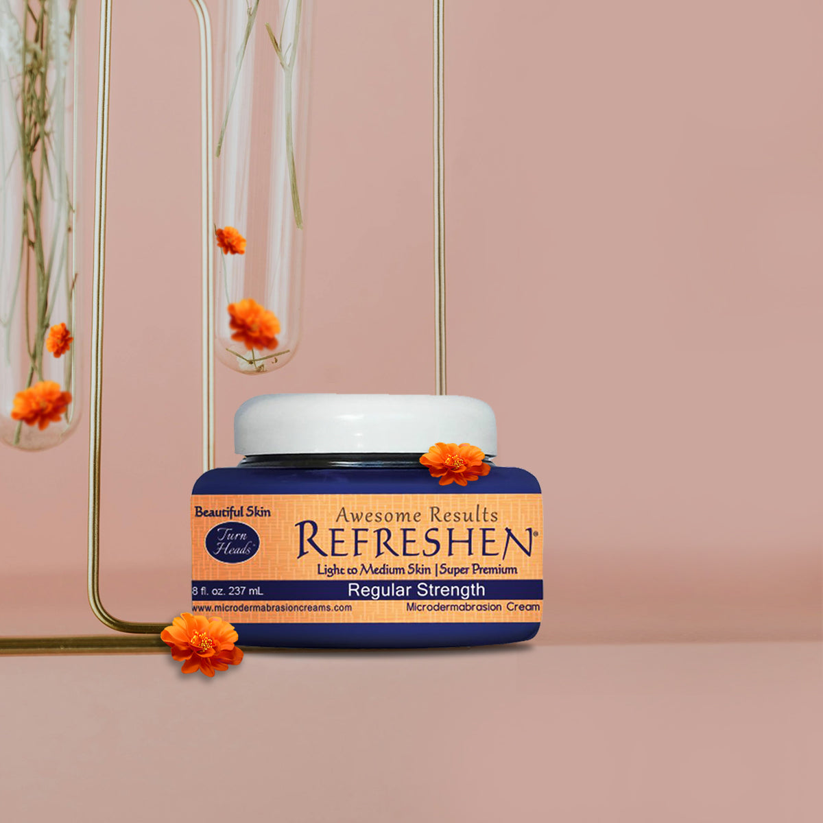 8 oz. - REFRESHEN Regular Strength Super Premium Microdermabrasion Cream - Orange Label - SKU867684000043