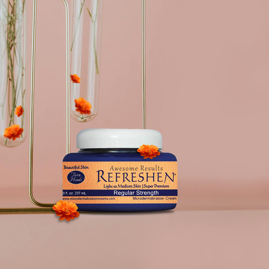 8 oz. - REFRESHEN Regular Strength Super Premium Microdermabrasion Cream - Orange Label - SKU867684000043