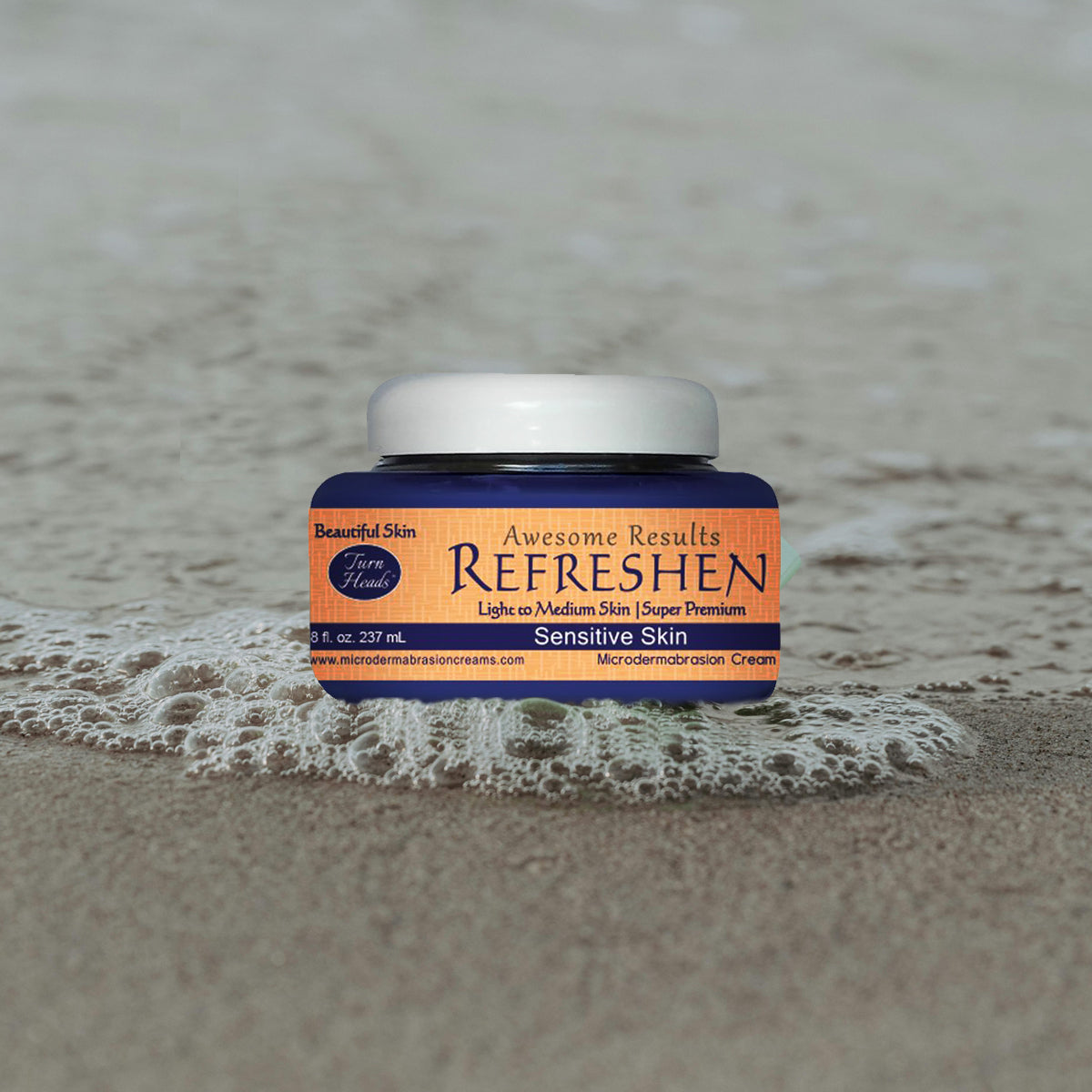 8 oz. - REFRESHEN Sensitive Skin Super Premium Microdermabrasion Cream - Orange Label - SKU867684000036