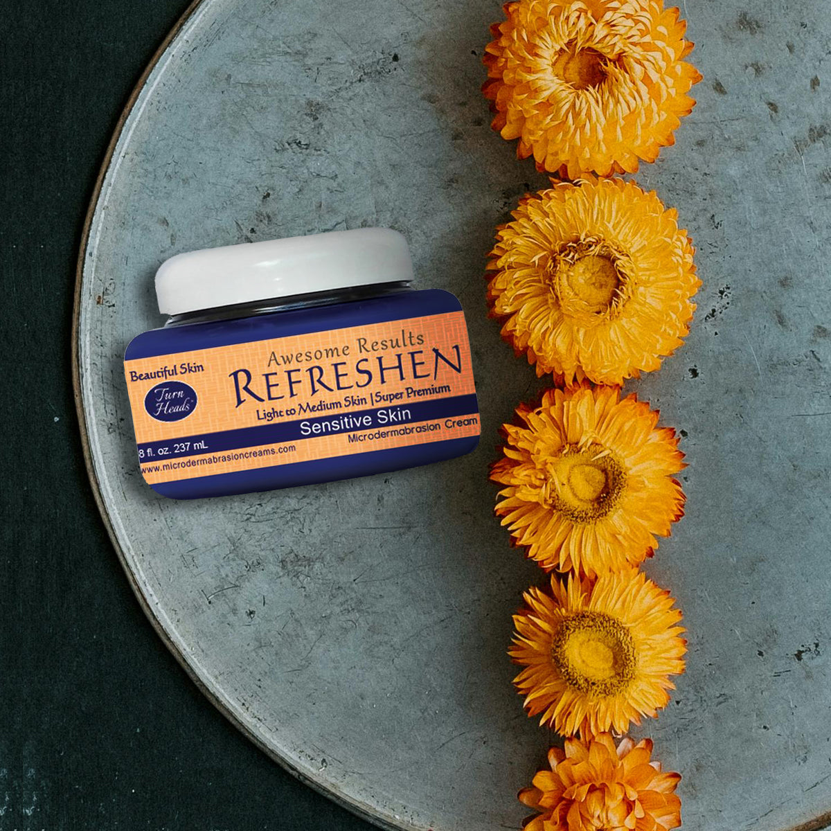 8 oz. - REFRESHEN Sensitive Skin Super Premium Microdermabrasion Cream - Orange Label - SKU867684000036